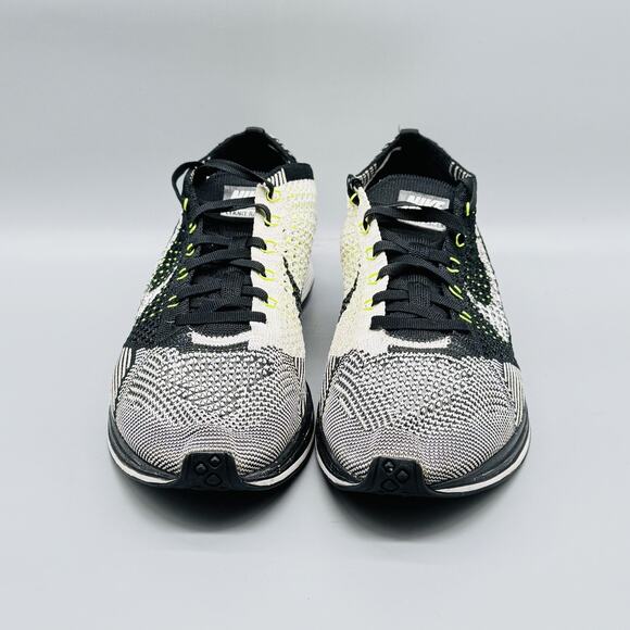 Nike Shoes Mens 8.5 Black Gray Flyknit Racer Volt Running Sneakers Comfort - Picture 3 of 11